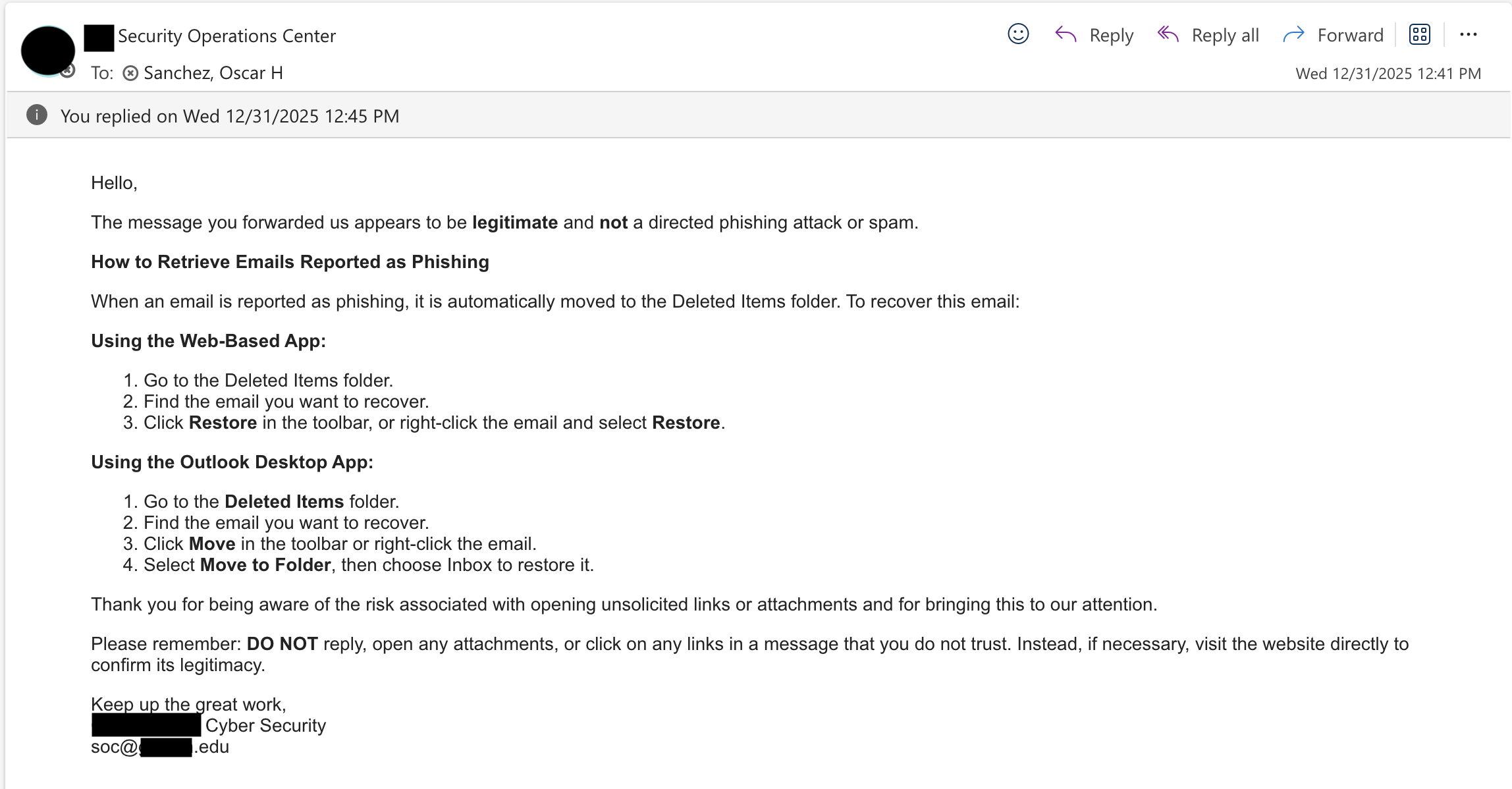 Security initially flags as legitimate